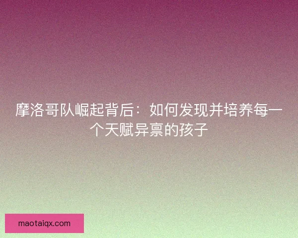 摩洛哥队崛起背后:如何发现并培养每一个天赋异禀的孩子 摩洛哥队崛起背后:如何发现并培养每一个天赋异禀的孩子